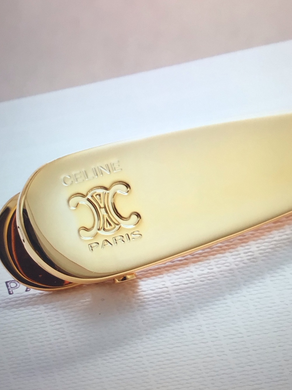 Celine Gold-Tone Logo Hair Clip - Picture 3 of 5